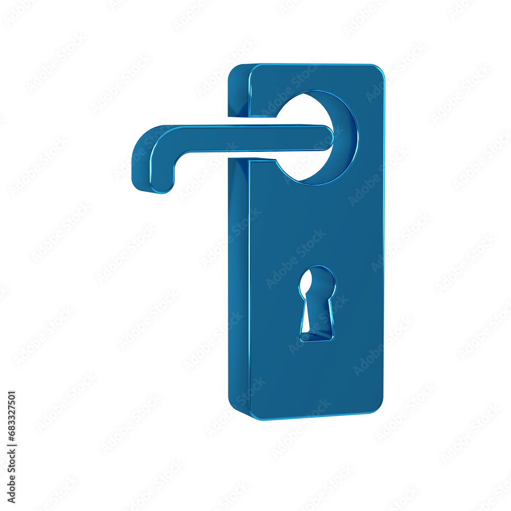 Blue Door handle icon isolated on transparent background. Door lock sign. Blue Door handle icon isolated on transparent background. Door lock sign.