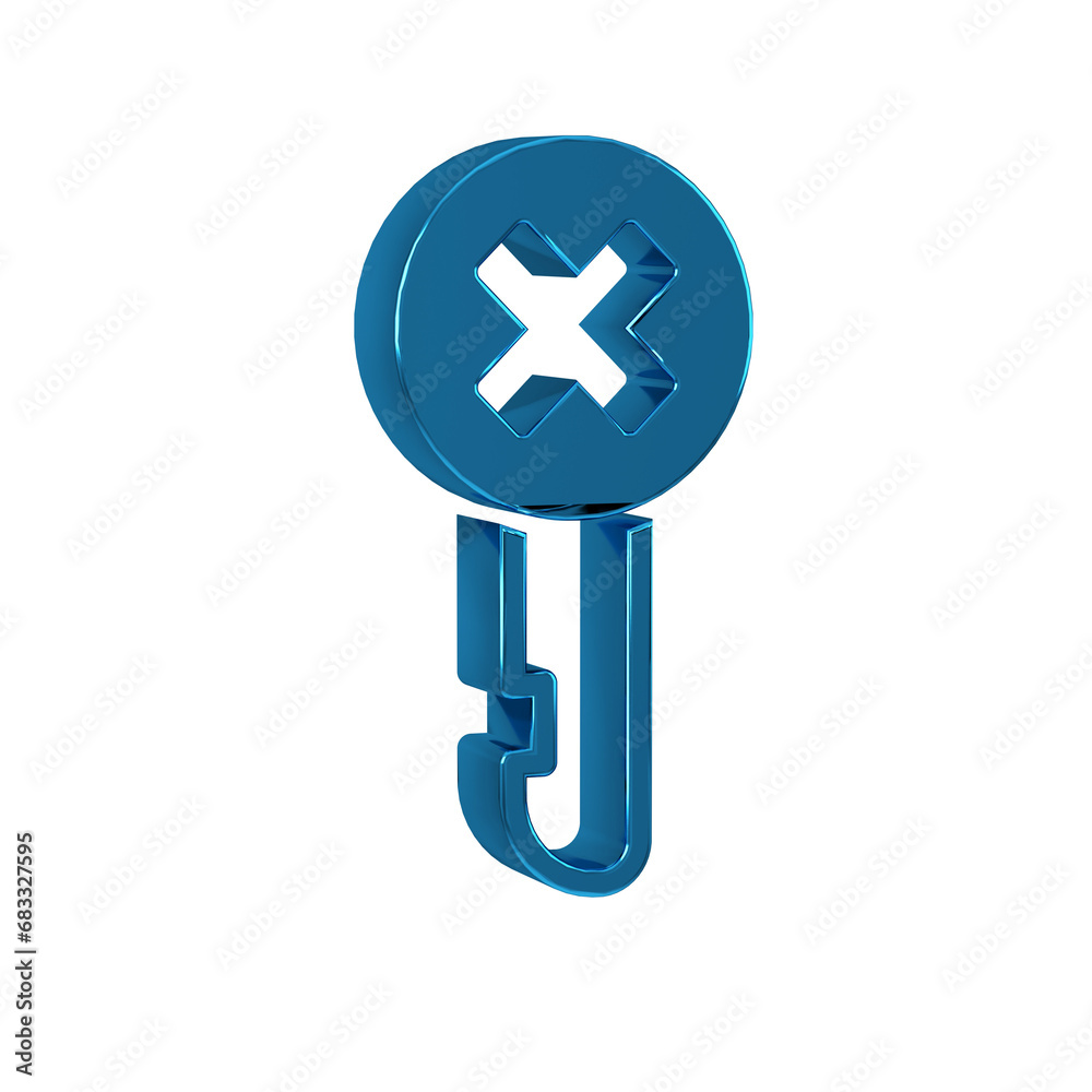 Blue Wrong key icon isolated on transparent background. Blue Wrong key icon isolated on transparent background.