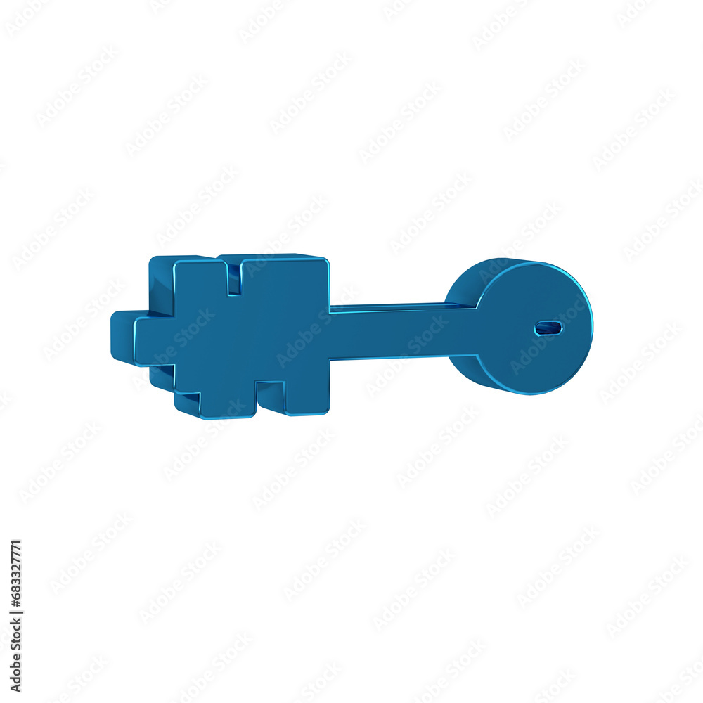 Blue Old key icon isolated on transparent background. Blue Old key icon isolated on transparent background.