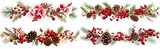 pine berry wreath clip art Generative ai