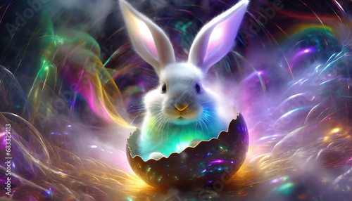 Cute and cool Easter bunny - The energy of the easter Sunday celebrations and Easter Holiday