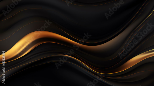 Abstract luxury swirling black gold background. Gold waves abstract background texture