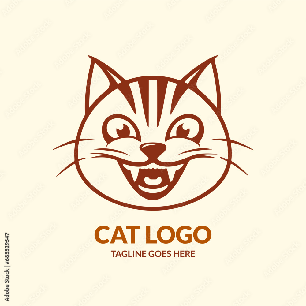 Cat head icon. Flat style. Cartoon Cat face. Vector illustration isolated on white Cat head icon. Flat style. Cartoon Cat face. Vector illustration isolated on white