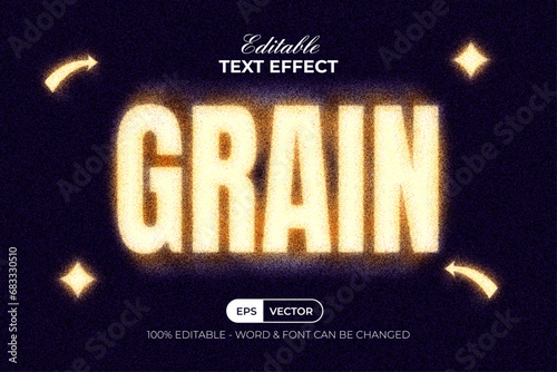 Grain Text Effect Blurry Noise Style. Editable Text Effect.