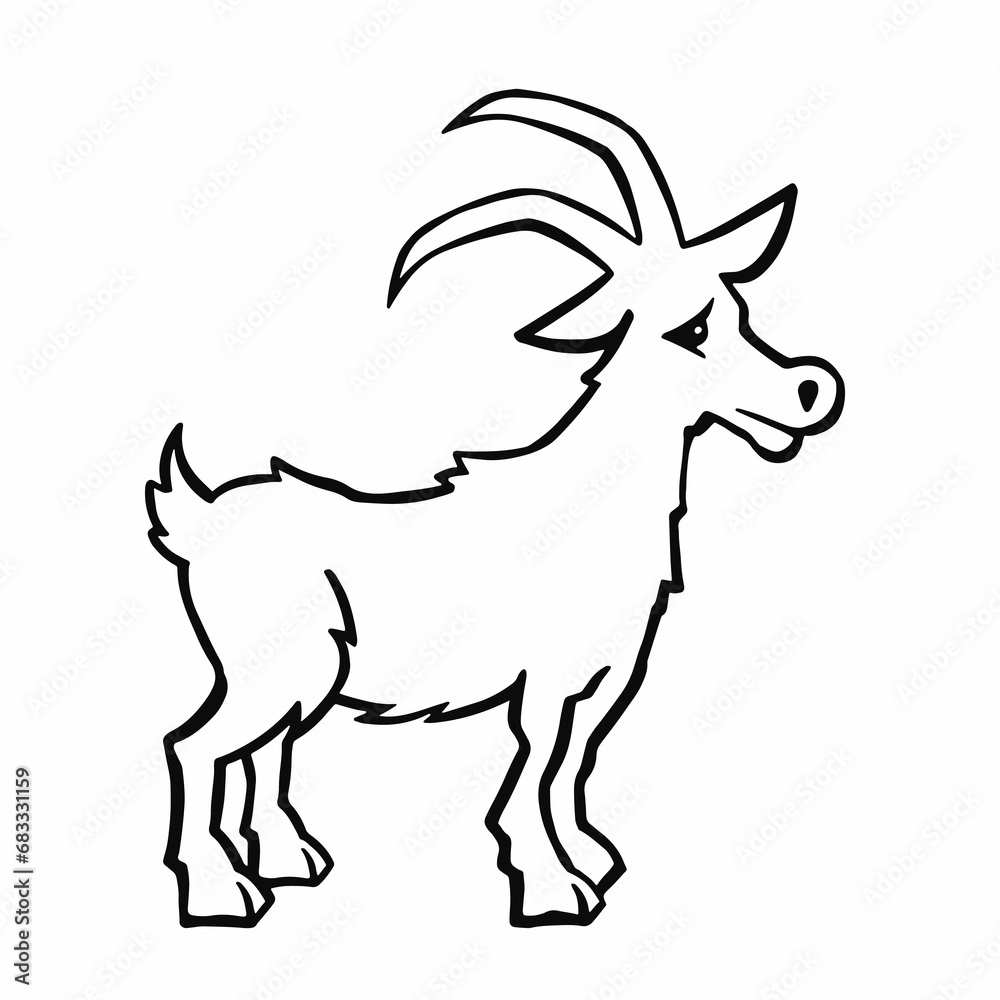 Fototapeta premium goat outline, line, vector illustration eps 10