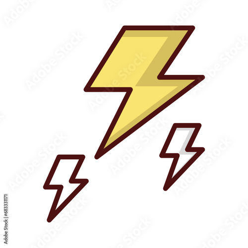Lightening icon isolate white background vector stock illustration