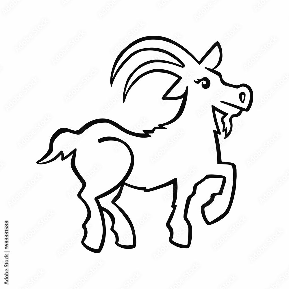 Obraz premium goat outline, line, vector illustration eps 10