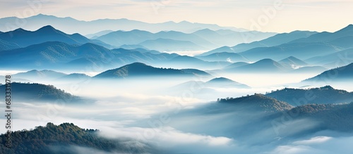 Misty mountains Vibrant landscape Nature concept