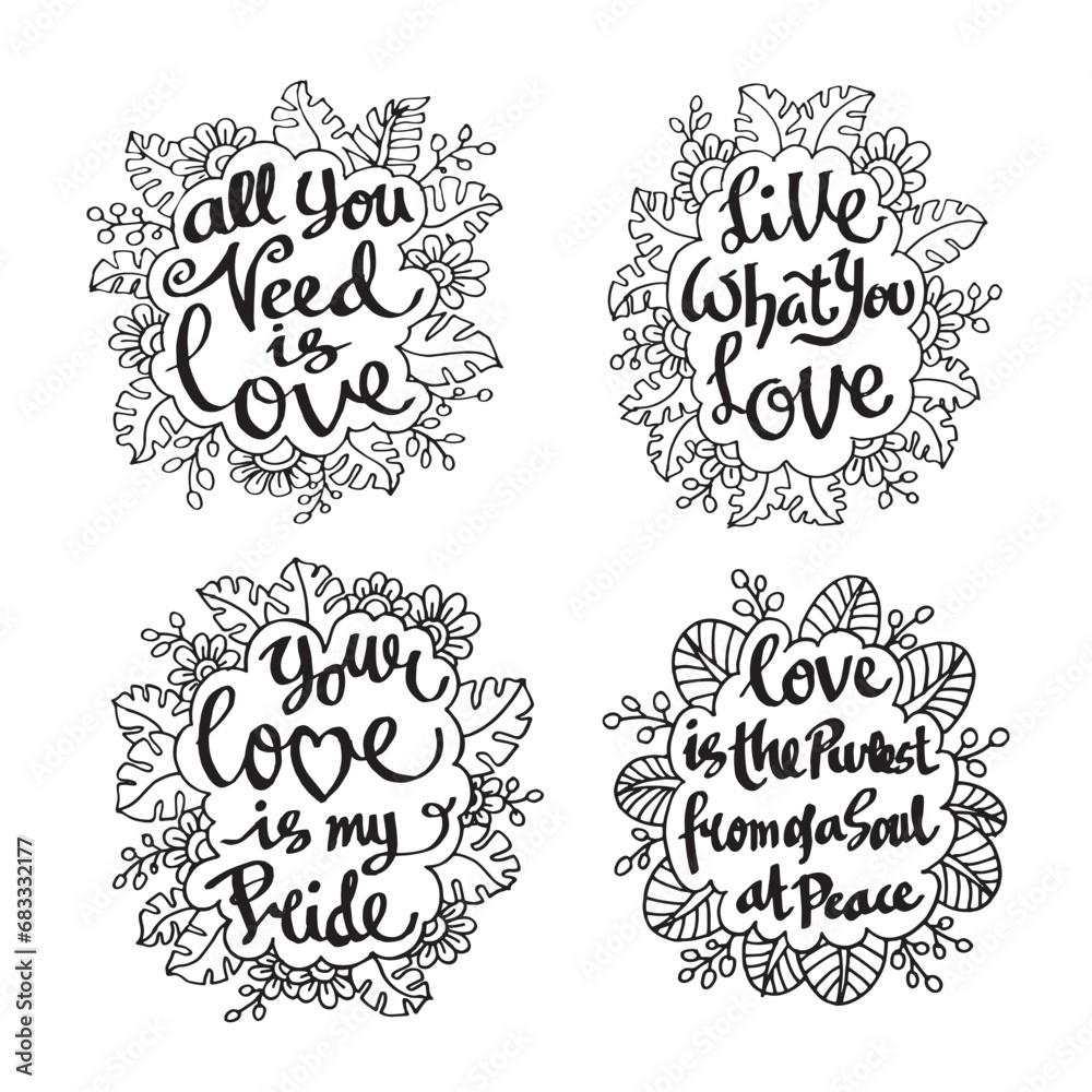 Set of motivation quote you matter Hand lettering typography illustartion vector