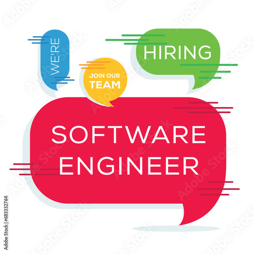 We are hiring (Software engineer), Join our team, vector illustration.