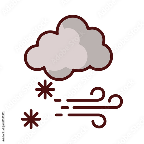 Blizzard icon isolate white background vector stock illustration