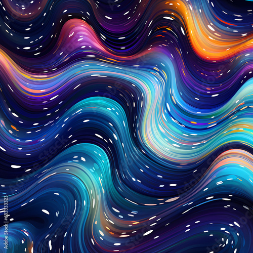 a psychedelic pattern that emulates the undulating waves of space
