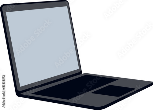 Laptop icon side view. Vector illustration.