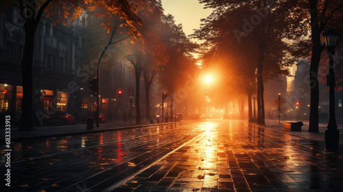 Foggy autumn morning in town © Kondor83