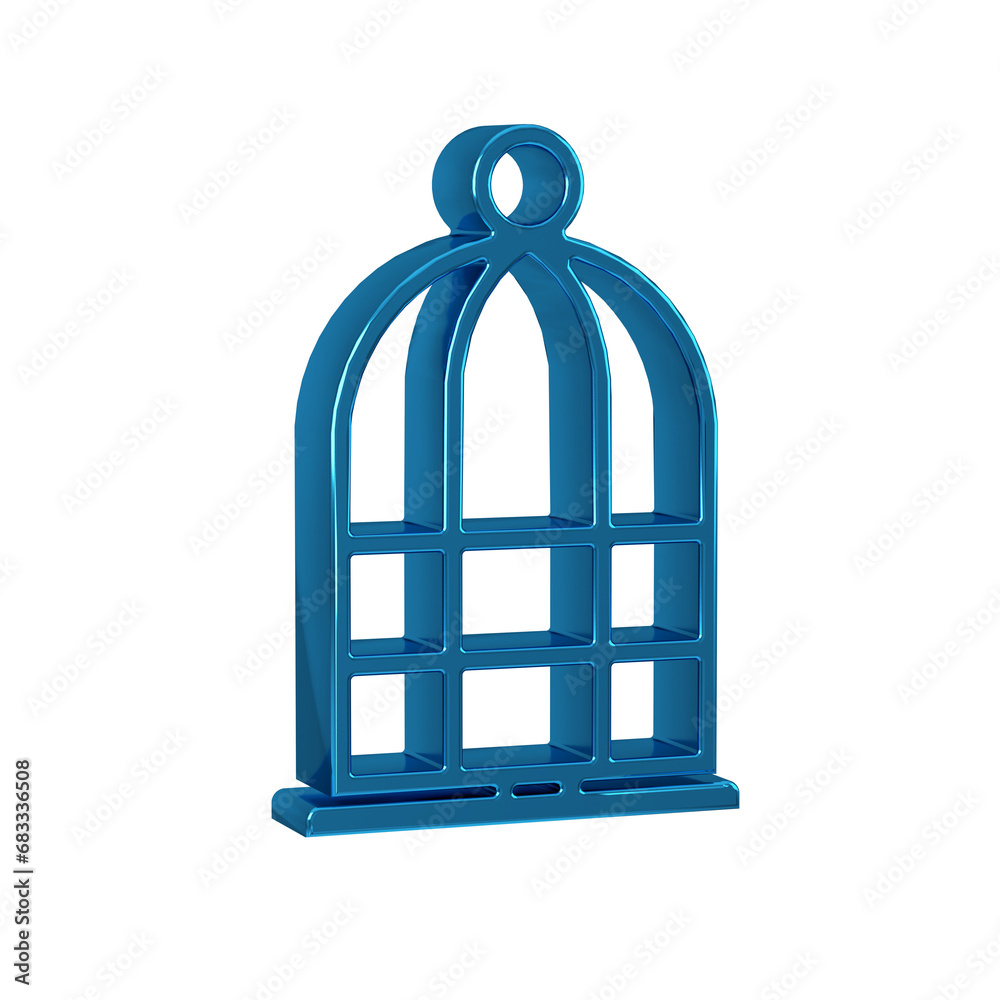 Blue Cage for birds icon isolated on transparent background. Blue Cage for birds icon isolated on transparent background.