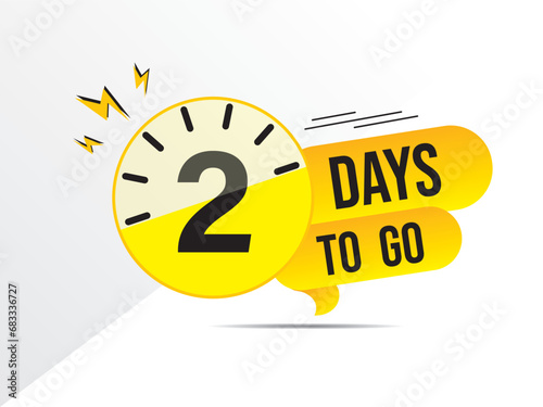 2 day to go. 02 days to go last countdown icon. two day go sale price offer promo deal timer, 2 day only Vector stock illustration.