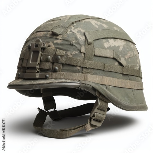 military helmet isolated on white photo