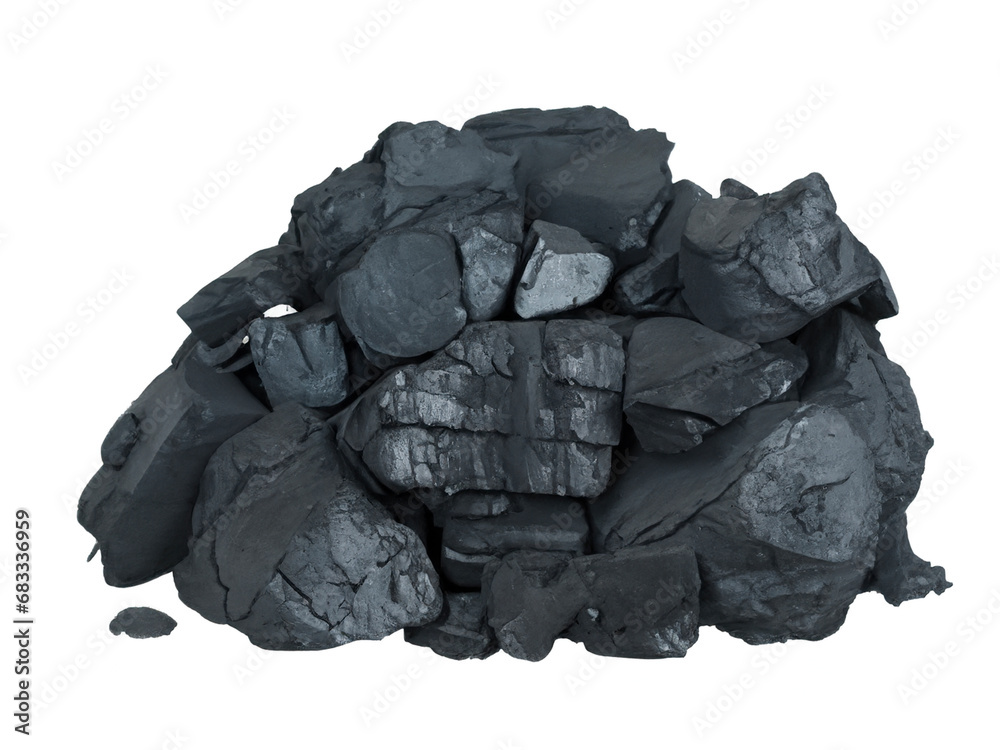 heap of coal isolated on white background