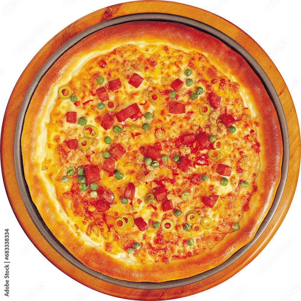 Tasty pepperoni pizza with mushrooms and olives, Pepperoni pizza on white , Delicious vegetarian pizza with champignon mushrooms, tomatoes, mozzarella, peppers and black olives, isolated on white back Tasty pepperoni pizza with mushrooms and olives, Pepperoni pizza on white , Delicious vegetarian pizza with champignon mushrooms, tomatoes, mozzarella, peppers and black olives, isolated on white back