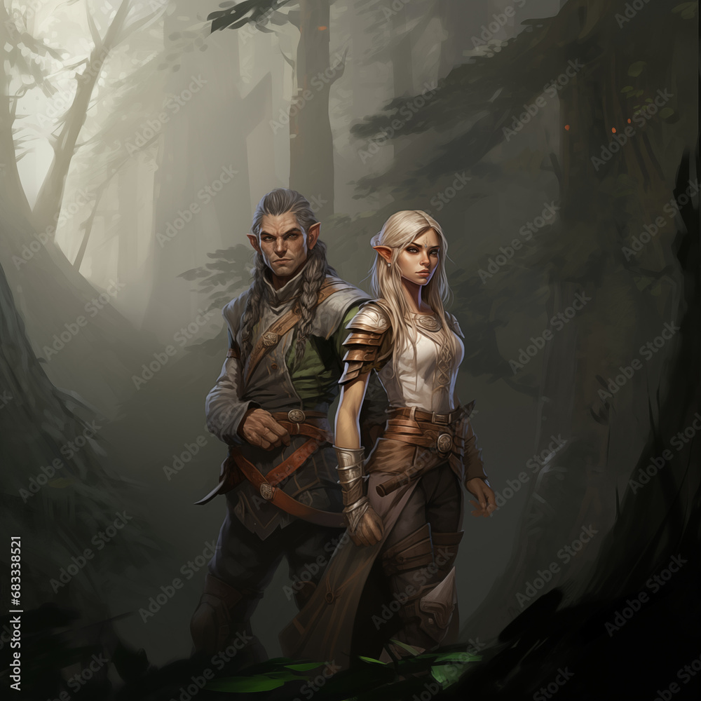 two Elves in the woods