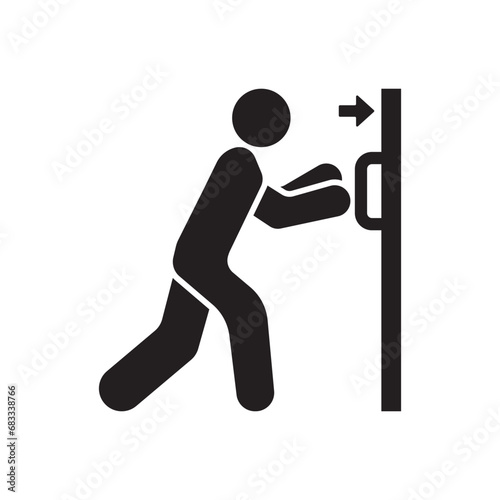 Push and pull door logo icon, vector illustration design