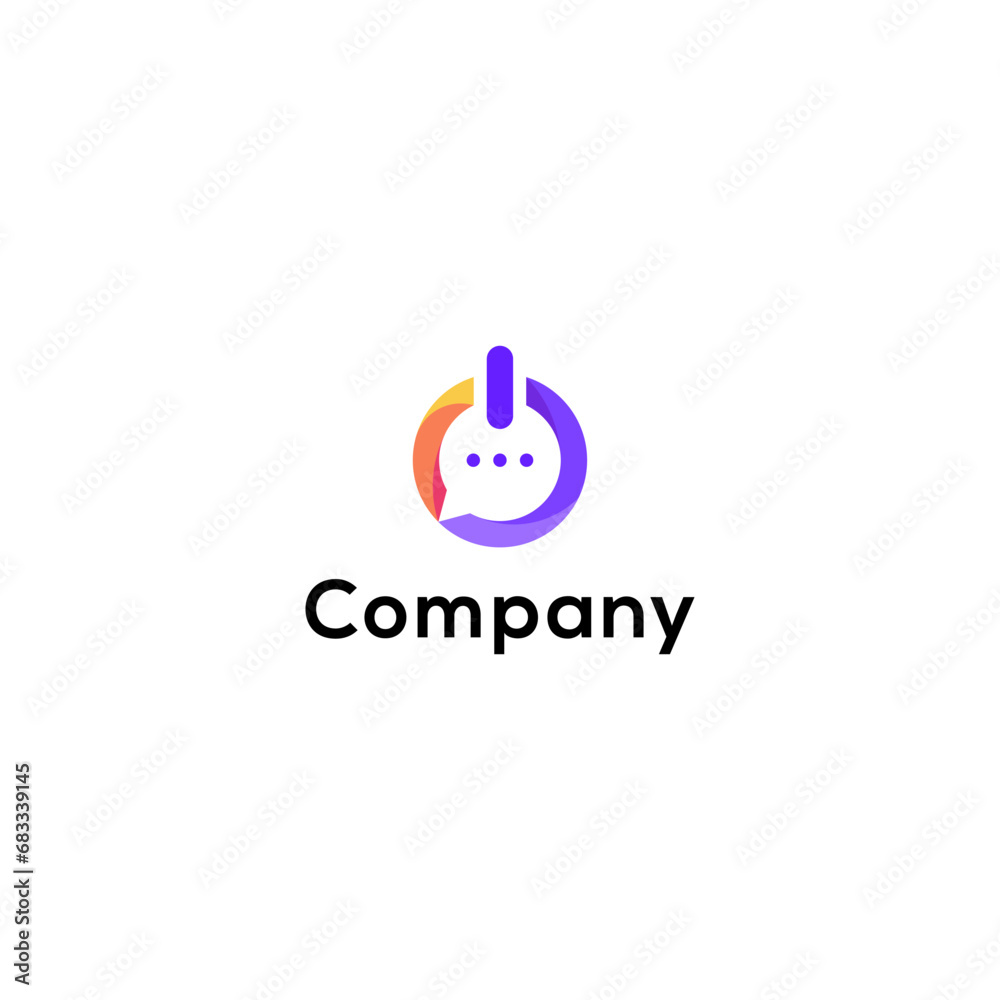 modern chat logo design initials 