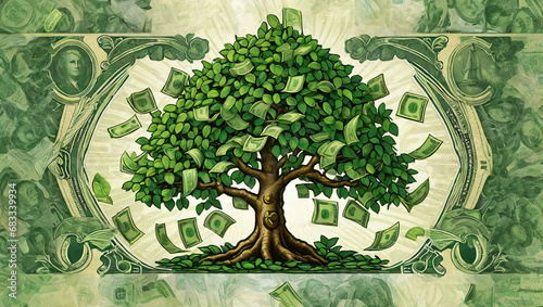 money tree with green leaves