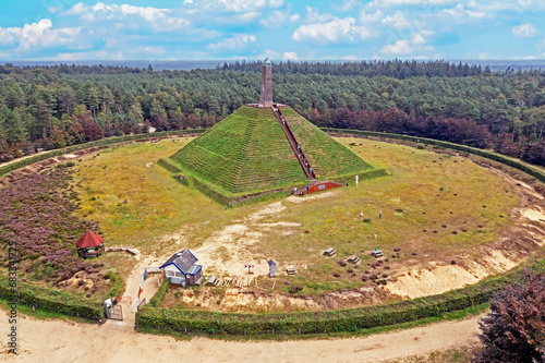 Aerial from the pyramid from Austerlitz, amonument dedicated to Napoleon Bonaparte, situated in the Netherlands at Utrechtse Heuvelrug