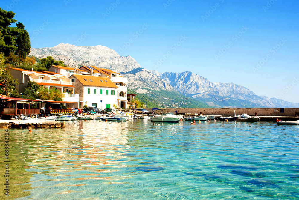 Beautiful mountains and sea of ​​Croatia. sunny day