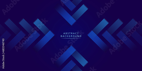 Abstract blue glowing lines shaped woven pattern on elegant blue background. modern concept.