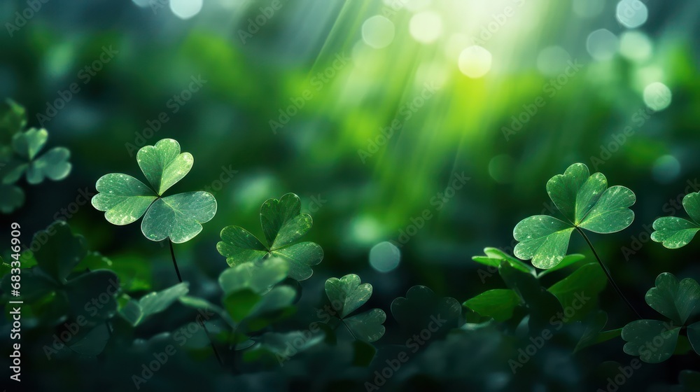 Clover Leaf with Bokeh Effect