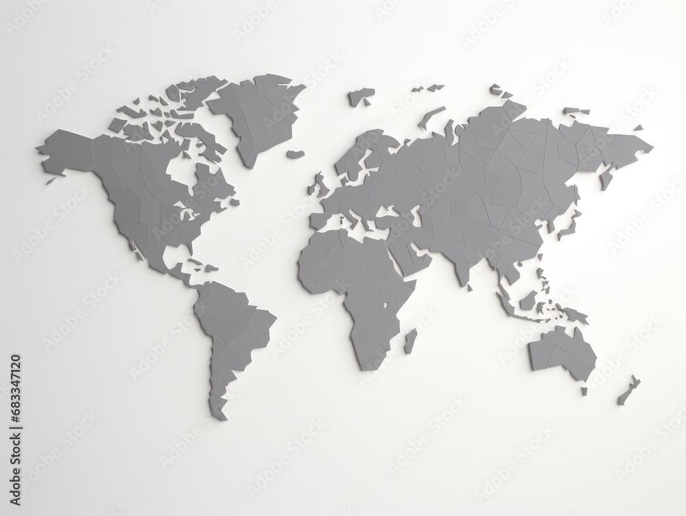 Fototapeta premium Grey blank world map