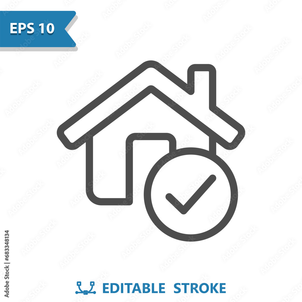 House Icon. Checkmark, Check Mark, Home, Real Estate House Icon. Checkmark, Check Mark, Home, Real Estate
