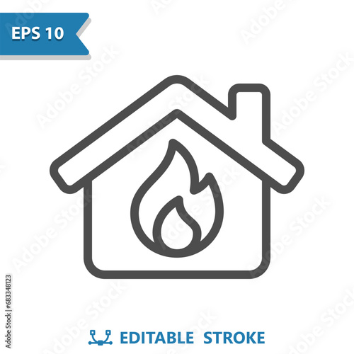 House Icon. Gas, Flame, Fire, Home Insurance