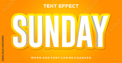 Sunday editable text effect