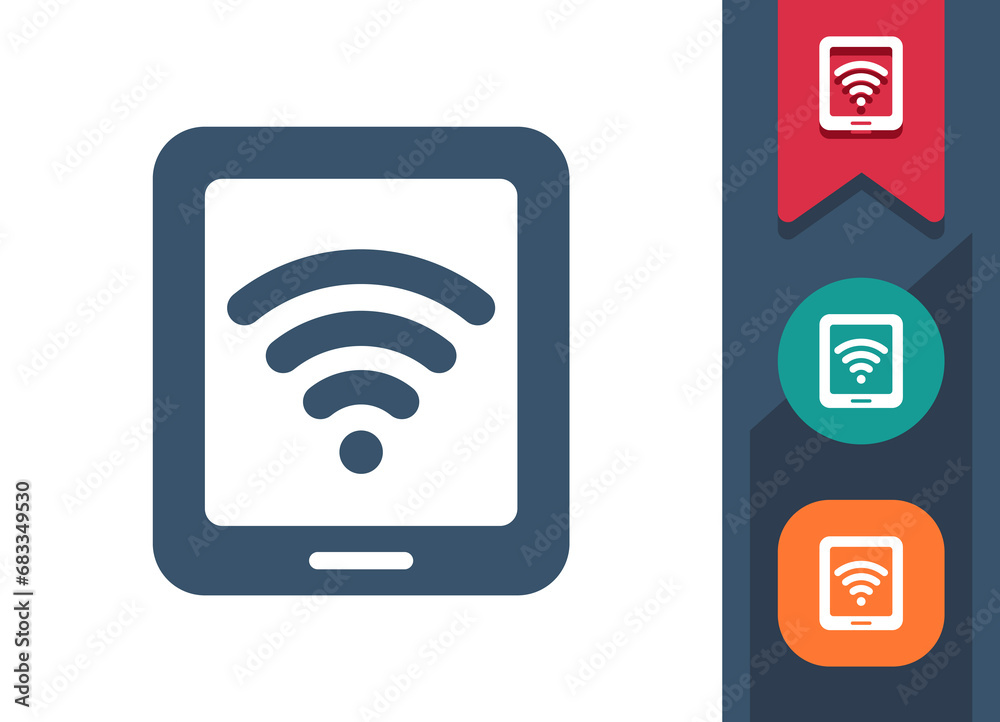 Tablet Icon. WiFi, Wi-Fi, Wireless, Signal, Internet Tablet Icon. WiFi, Wi-Fi, Wireless, Signal, Internet
