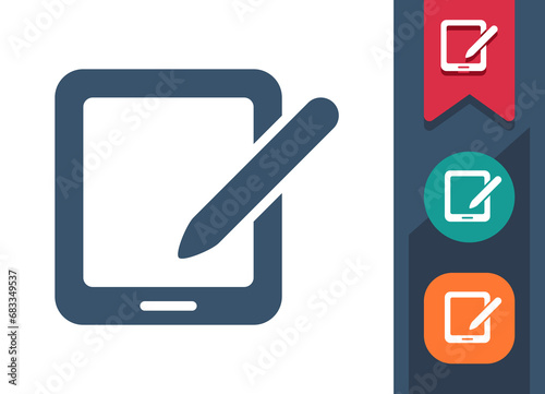 Tablet Icon. Stylus, Pen, Drawing Tablet, Draw