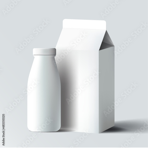 white milk box on white background