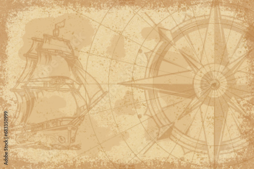 Sea travel colorful vintage background