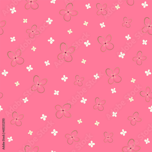 Trendy botanical seamless pattern. Pastel abstract and floral design. Hand drawn. For fashion fabrics, home decor, quilting, T-shirts, cards, templates, scrapbooking, covers, wall decor. Vector