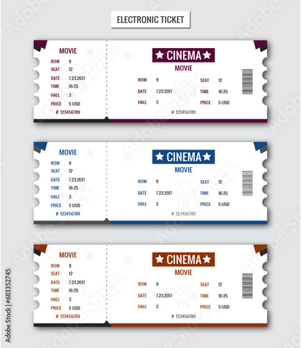 
Vector flat cinema ticket tamplate design.new simply unicq design .
