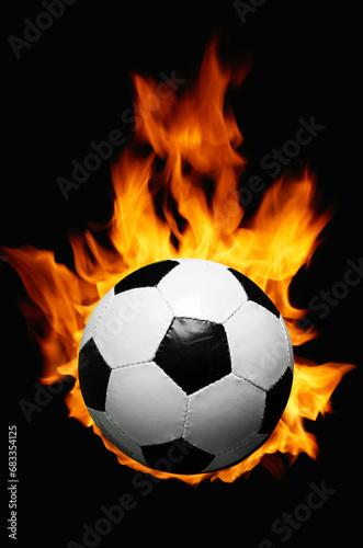 soccer ball and fire