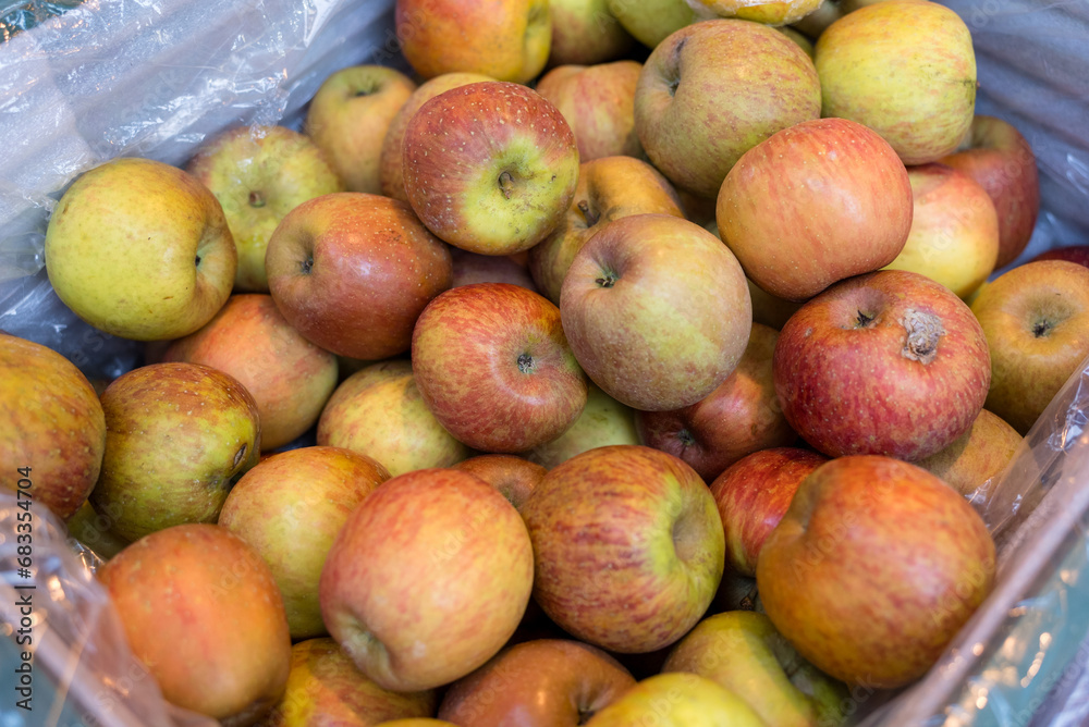 Stack of apple sell in the fruit store Stack of apple sell in the fruit store
