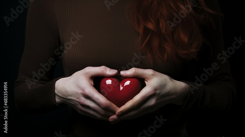 Valentine's day Concept, Heart shape within hand