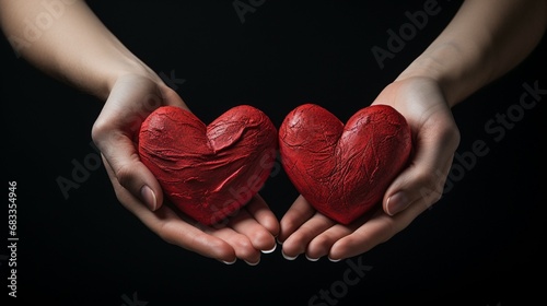 Valentine's day Concept, Heart shape within hand