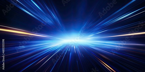 Abstract light in space background. Warp speed dreams