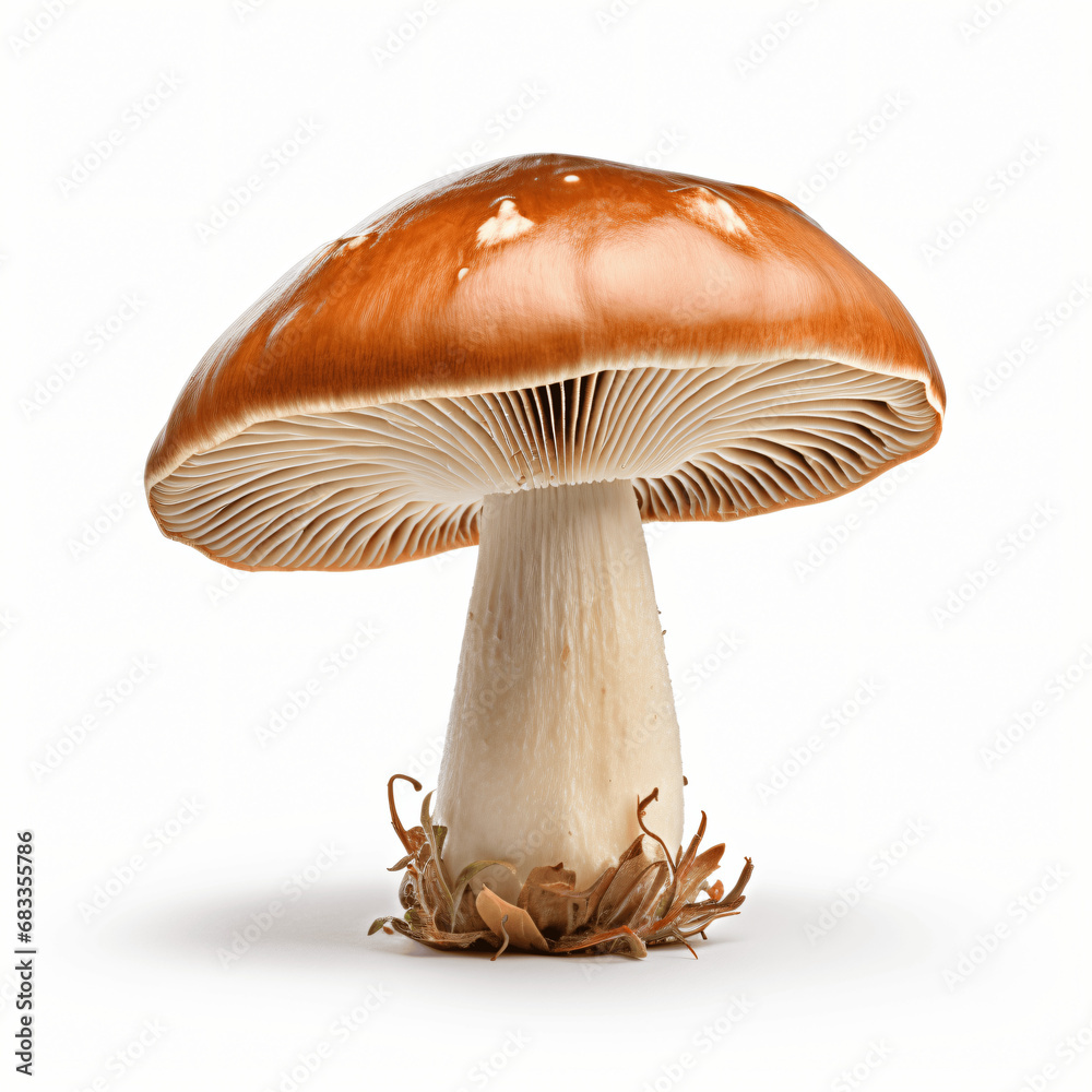 Isolated Mushroom with Cap Isolated Mushroom with Cap