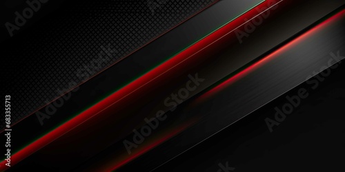 Black abstract diagonal overlap layers background with red light decoration 