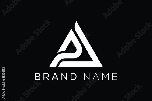 Letter PA logo design in triangle shape