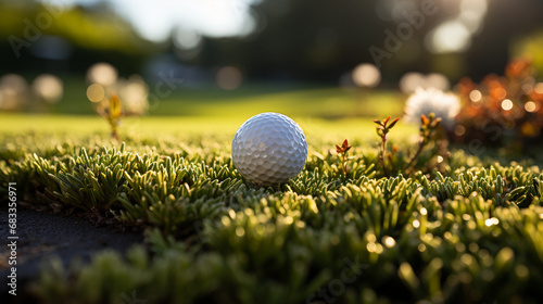 A Close-Up of a Golf Ball Rolling Towards the Green, Capturing the Smooth and Calculated Path of Every Stroke on the Golf Course
